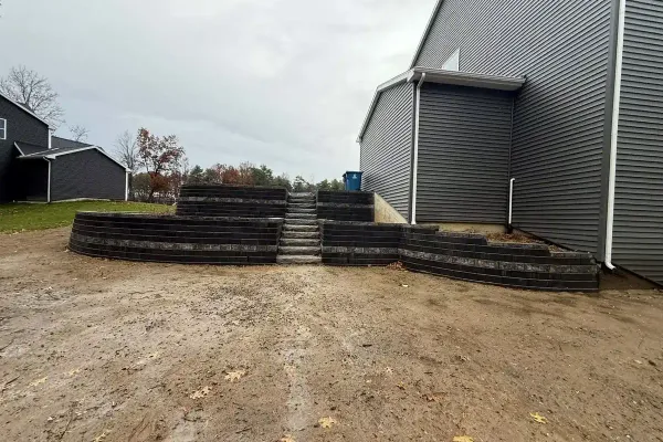 Retaining wall on a lakefront property
