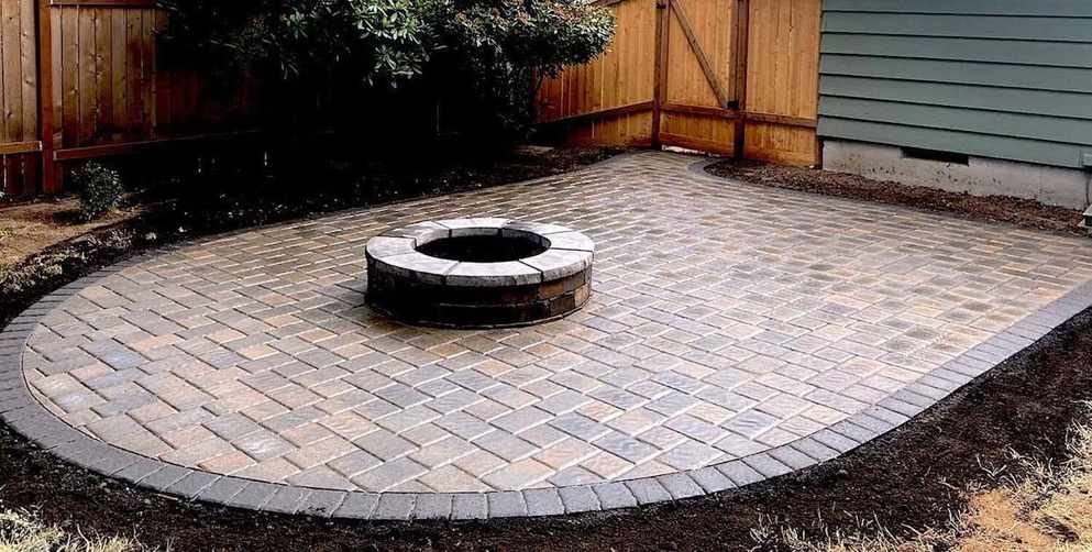 Paver patio and landscaping project in Portage, Michigan